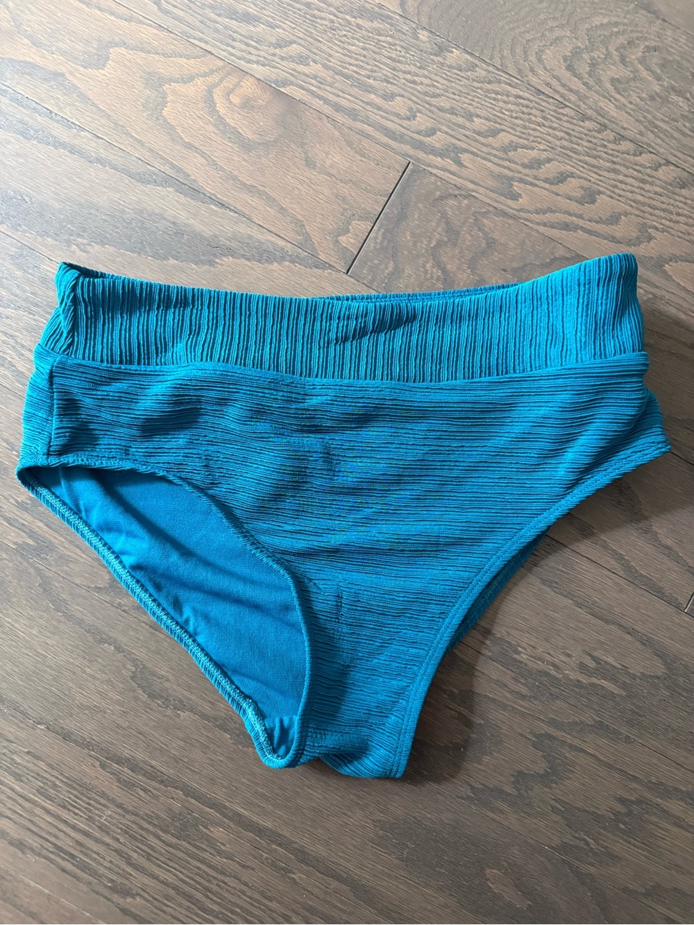 Time and Tru Teal Ribbed Bikini Bottoms size small 4-6 teal blue